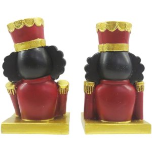 Clayre & Eef 6PR4858 Christmas Stocking Holder Nutcracker (Set of 2) 7x6x12 cm