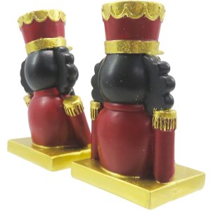 Clayre & Eef 6PR4858 Christmas Stocking Holder Nutcracker (Set of 2) 7x6x12 cm