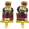 Clayre & Eef 6PR4858 Christmas Stocking Holder Nutcracker (Set of 2) 7x6x12 cm