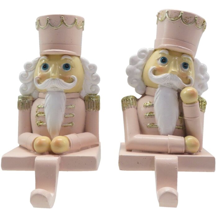 Clayre & Eef 6PR4859 Christmas Stocking Holder Nutcracker (Set of 2) 7x6x12 cm