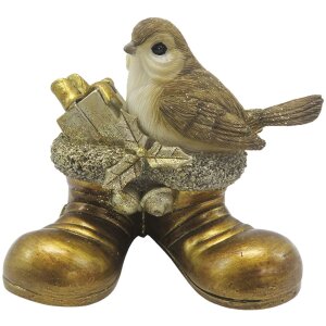 Clayre & Eef 6PR4865 Decoration Bird 10x7x9 cm Gold...