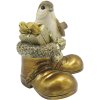 Clayre & Eef 6PR4865 Decoration Bird 10x7x9 cm Gold Coloured