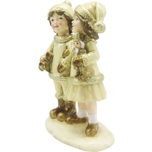 Clayre & Eef 6PR4872 Decoration Children 10x6x15 cm Beige Christmas Decoration