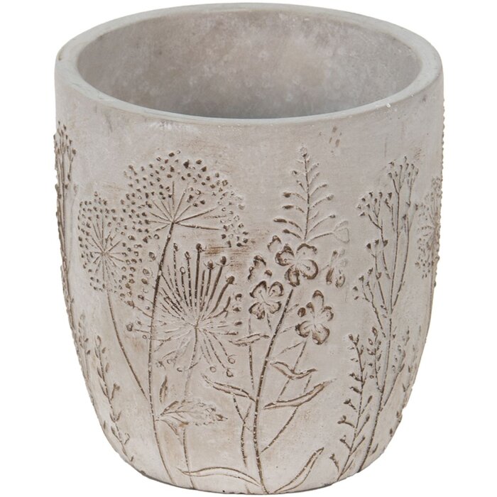 Clayre & Eef 6TE0404S Flowerpot Ø 13x14 cm Grey - Beige