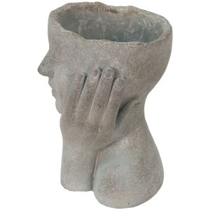 Clayre & Eef 6TE0410L Flowerpot 16x16x22 cm Grey