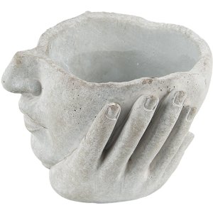 Clayre & Eef 6TE0412S Flowerpot 17x17x11 cm Beige - Grey