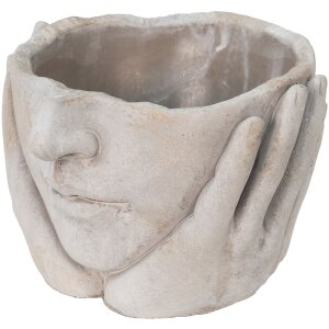 Clayre & Eef 6TE0413M Flowerpot 19x19x13 cm Grey - Beige