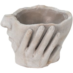 Clayre & Eef 6TE0413M Flowerpot 19x19x13 cm Grey - Beige