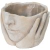 Clayre & Eef 6TE0413S Flowerpot 17x17x11 cm Grey - Beige