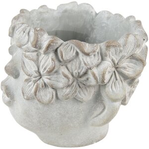 Clayre & Eef 6TE0418L Flowerpot 20x18x18 cm Grey - Beige