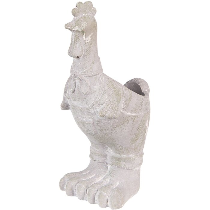 Clayre & Eef 6TE0448 Flowerpot Rooster 11x10x26 cm Grey