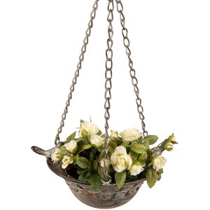 Clayre & Eef 6Y4833 Hanging Plant Holder 23x17x46 cm Grey - Green