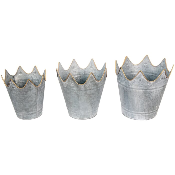 Clayre & Eef Decoration Plant Holder (3 pieces) Ø 29x29 - Ø 26x27 - Ø 22x24 cm