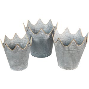 Clayre & Eef Decoration Plant Holder (3 pieces) Ø 29x29 - Ø 26x27 - Ø 22x24 cm