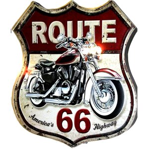 Clayre & Eef 6Y5002 Text Sign 30x1x35 cm Route 66