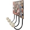 Clayre & Eef 6Y5012 Coat Rack 40x7x18 cm Red - Black