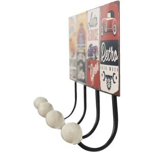 Clayre & Eef 6Y5016 Coat Rack 40x7x18 cm Red - Green