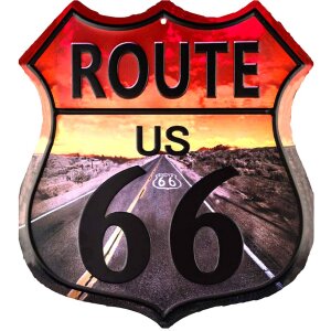 Clayre & Eef 6Y5061 Text Sign 45x1x50 cm Grey Route 66