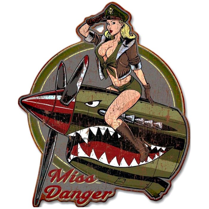 Clayre & Eef 6Y5077 Text Sign 43x1x54 cm Green Miss Danger