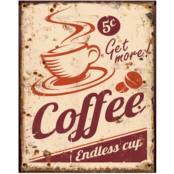 Clayre & Eef 6Y5089 Text Sign 20x1x25 cm Beige - Red Coffee