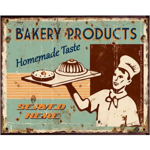 Clayre & Eef 6Y5092 Text Sign 25x1x20 cm Green Bakery