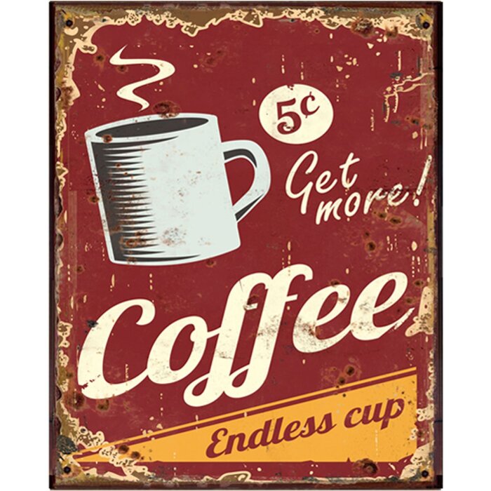 Clayre & Eef 6Y5095 Text Sign 25x1x33 cm Red Coffee