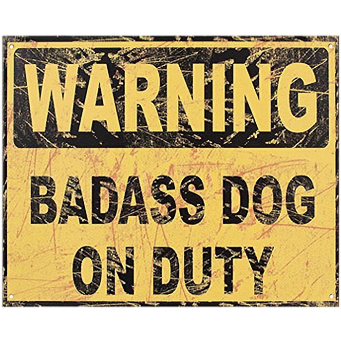 Clayre & Eef 6Y5111 Text Sign 25x1x20 cm Yellow Dog