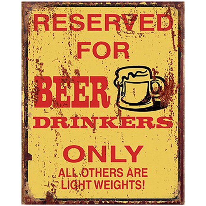 Clayre & Eef 6Y5112 Text Sign 20x1x25 cm Yellow Beer