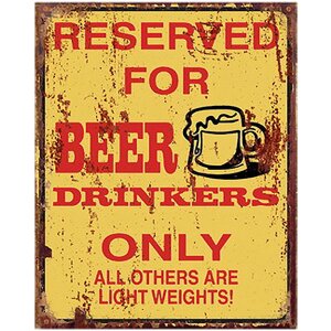 Clayre & Eef 6Y5112 Text Sign 20x1x25 cm Yellow Beer