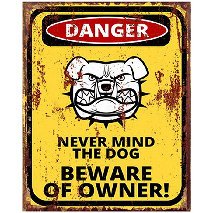 Clayre & Eef 6Y5117 Text Sign 20x1x25 cm Yellow Dog