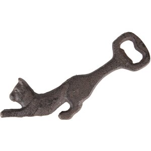 Clayre & Eef 6Y5289 Bottle Opener Cat 17x9x1 cm Brown