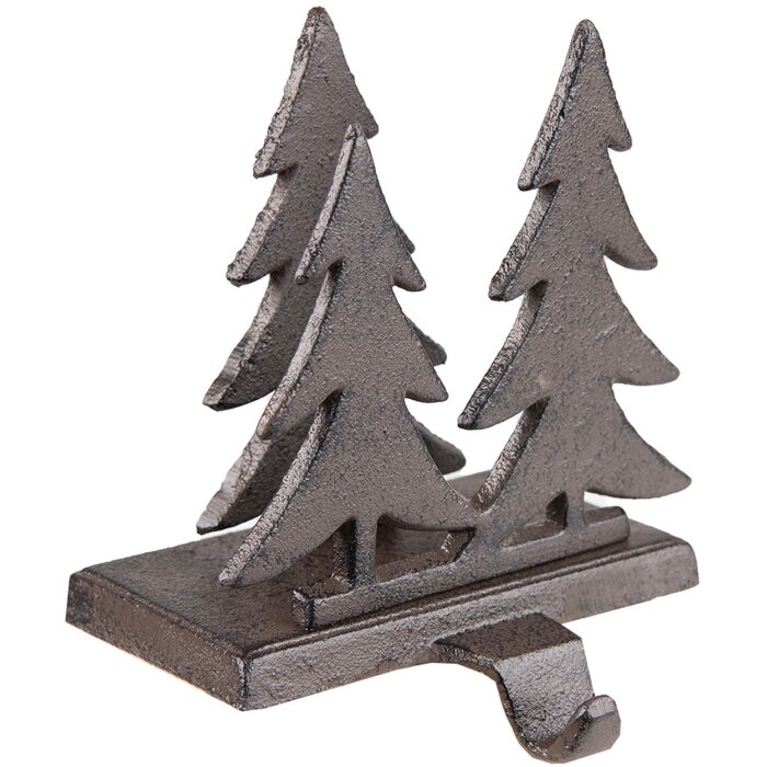 Clayre & Eef 6Y5297 Stocking Hanger Christmas Trees 13x12x16 cm Brown