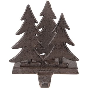 Clayre & Eef 6Y5297 Stocking Hanger Christmas Trees 13x12x16 cm Brown