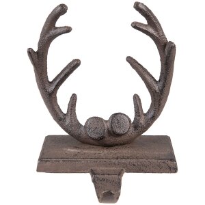 Clayre & Eef 6Y5300 Christmas Stocking Holder Antlers 13x12x18 cm Brown