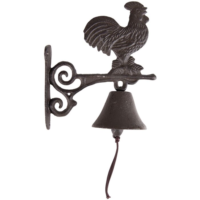 Clayre & Eef 6Y5303 Bell 10x19x27 cm Brown Doorbell Cast Iron Chicken