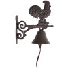 Clayre & Eef 6Y5303 Bell 10x19x27 cm Brown Doorbell Cast Iron Chicken