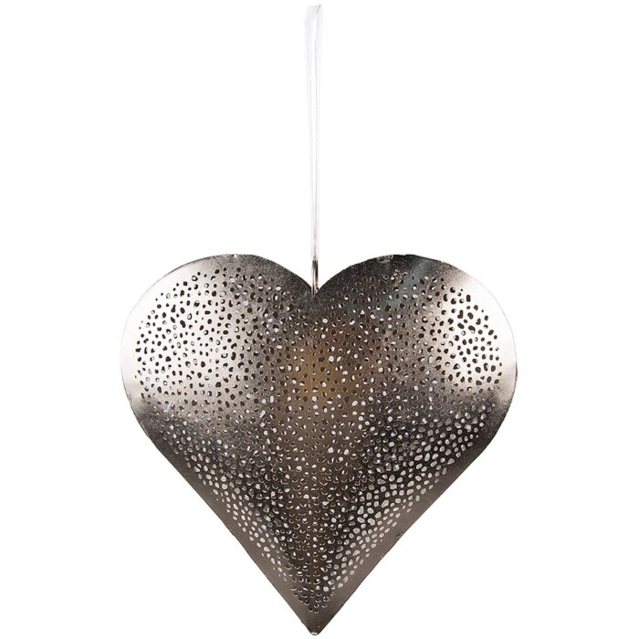 Clayre & Eef 6Y5390L Decoration Pendant Heart 20x4x20 cm Silver-tone