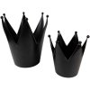 Clayre & Eef 6Y5397L Tealight Holder Crown Ø 18x21 cm Black