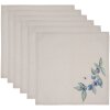 Clayre & Eef BBF43 Fabric Napkins (6 pieces) 40x40 cm Beige - Blue