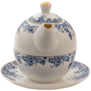 Clayre & Eef BFLTEFO Tea Set 16x15x15 cm - 400 ml - 250 ml Blue