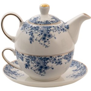 Clayre & Eef BFLTEFO Tea Set 16x15x15 cm - 400 ml - 250 ml Blue