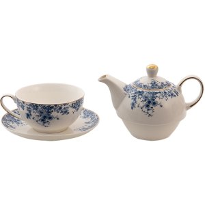 Clayre & Eef BFLTEFO Tea Set 16x15x15 cm - 400 ml - 250 ml Blue