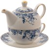 Clayre & Eef BFLTEFO Tea Set 16x15x15 cm - 400 ml - 250 ml Blue