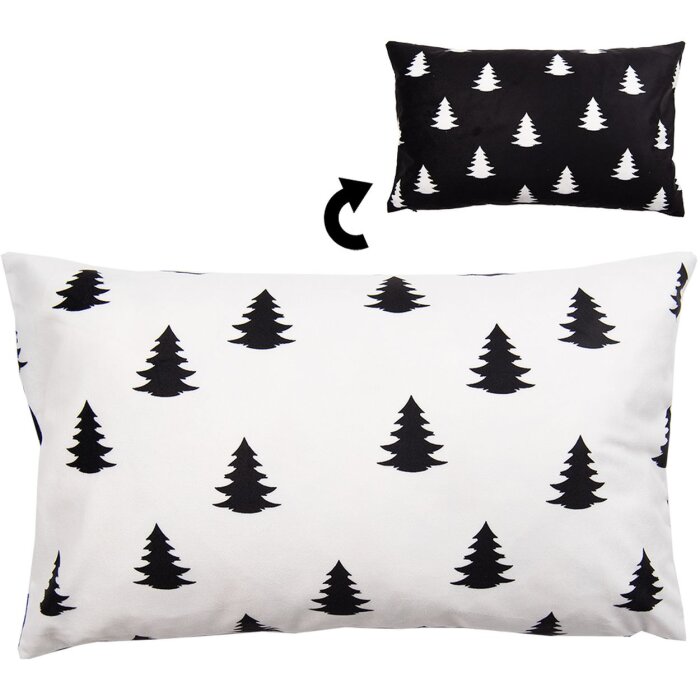 Clayre & Eef BWX36-1 Cushion Cover 30x50 cm White - Black