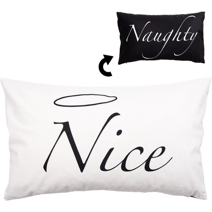 Clayre & Eef BWX36-2 Cushion Cover 30x50 cm White - Black