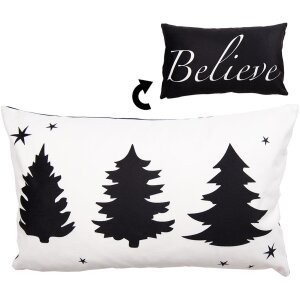 Clayre & Eef BWX36-3 Cushion Cover 30x50 cm White -...