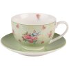 Clayre & Eef CHBKS Coffee Cup and Saucer 12x9x6 cm - Ø 14x2 cm - 200 ml