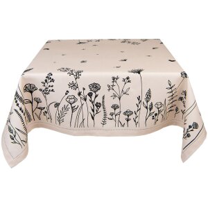 Clayre & Eef FAF03 Tablecloth 130x180 cm Beige - Black