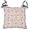 Clayre & Eef FAF29 Chair Cushion with Foam 40x40x4 cm Beige - Black