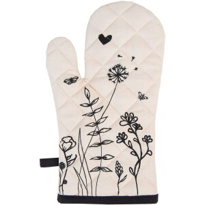 Clayre & Eef FAF44 Oven Glove 18x30 cm Beige - Black